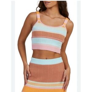 New with tags ROXY Playa Morning Stripe‎ Sweater Tank women's large